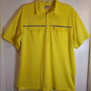 J.Lindeberg Men's Large Yellow Polo Shirt w/ Pockets and Fieldsensor Fabric